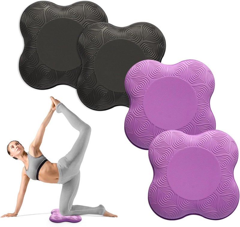 MBKHFLL 2 Packs Yoga Knee & Elbow Cushions - Extra Thick Foam for Knees, Elbows, Wrists, Hands & Head - Pilates & Kneeling Pads - Support Foam Pads for Women & Men - Image 1